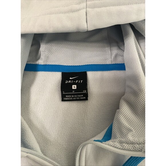 Nike Dri Fit Women’s Light Blue Hoodie Sweatshirt Zip Jacket Size S Platinum - Picture 9 of 11